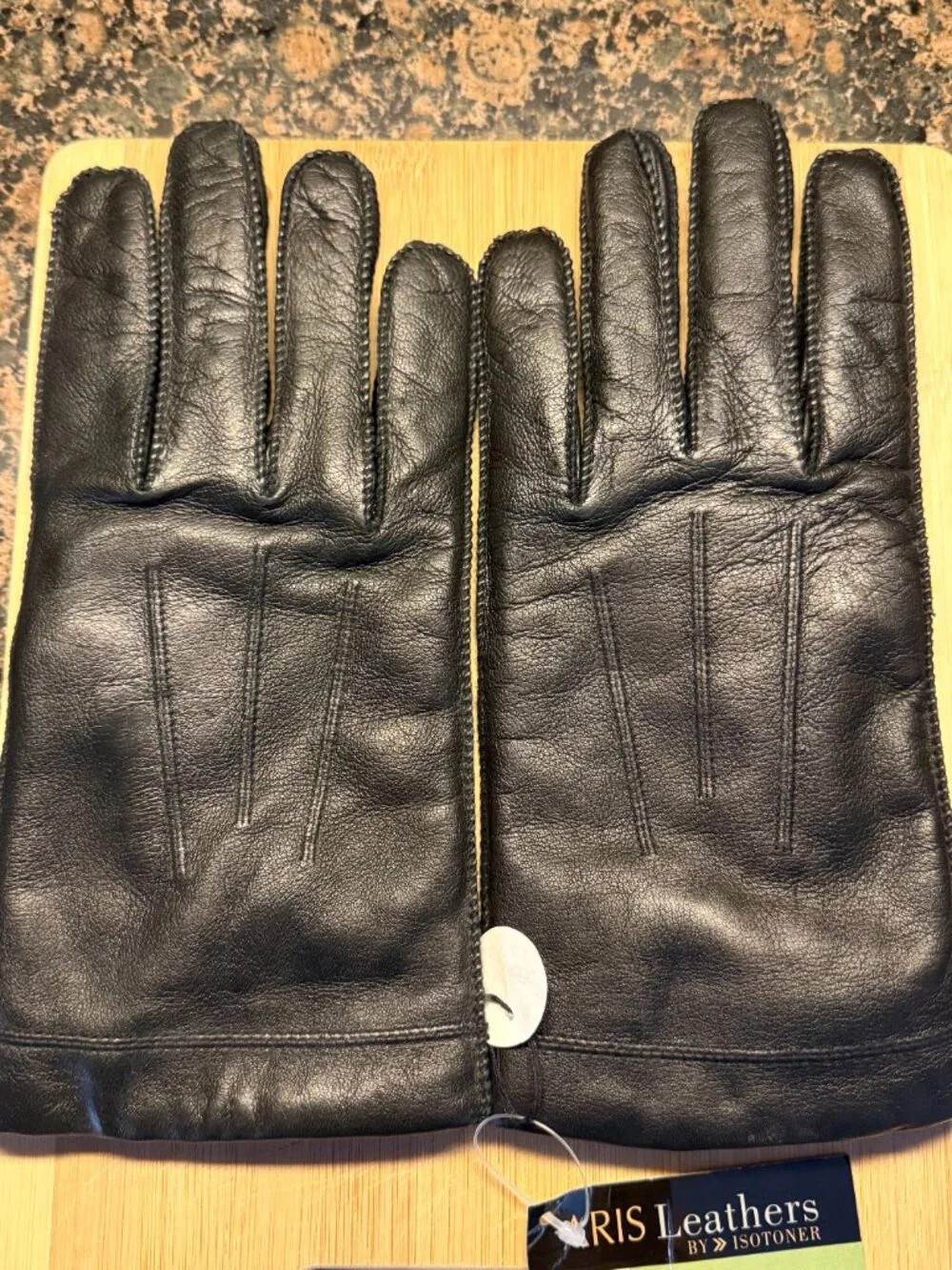Aris Isontoner Leather Gloves Black / Sz. M